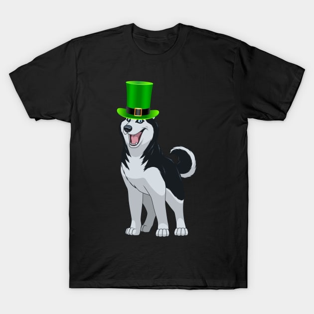 Siberian Husky Leprechaun Hat - Gift For Siberian Husky Owner Puppy,Saint Patrick's Day, Irish,Ireland ,Leprechaun,Hat, Lover T-Shirt by HarrietsDogGifts